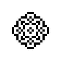 Vintage pixel outline with retro geometric pattern vector