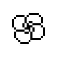 Floral shape in pixel art with retro nostalgia vector
