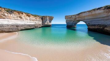 Stunning view of Great Ocean Road with dramatic cliffs and clear water photo