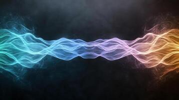 Colorful abstract representation of sound waves in vibrant hues photo