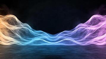 Colorful abstract representation of sound waves with vibrant hues photo