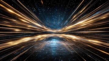 Vibrant abstract technology lines create colorful nebula effect photo