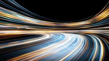 Dynamic light trails create abstract representation of movement and speed photo