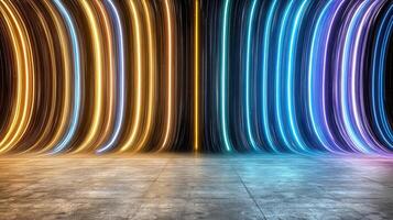 Colorful abstract lines merging in starry background create vibrant scene photo