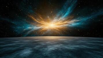 stunning cosmic scene with vibrant colors and swirling energy photo