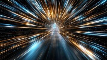 Vibrant cosmic lines create sense of speed and energy in this abstract image photo