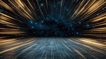 Colorful cosmic lines create dynamic, futuristic atmosphere in space photo