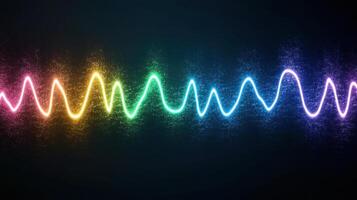Vibrant digital heartbeat wave in colorful spectrum on dark background photo