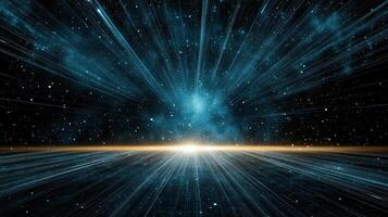 stunning abstract representation of digital universe with radiant light photo