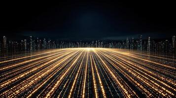 stunning abstract representation of digital data streams with glowing lights photo