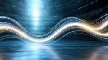 Abstract representation of sound frequencies in motion, creating dynamic visual effect photo