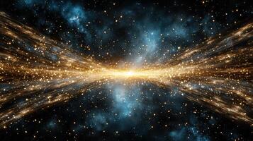 Cosmic explosion of stars and light in vast universe, creating awe photo