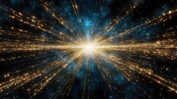 cosmic explosion of light and energy radiating through space photo