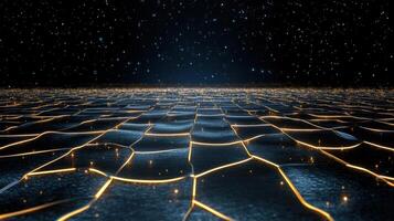 mesmerizing abstract landscape with glowing lines and shapes, evoking sense of depth and wonder photo