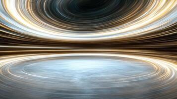 Dynamic light trails create intricate patterns in swirling motion photo