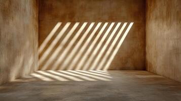 Ethereal light patterns create depth in textured, empty room photo