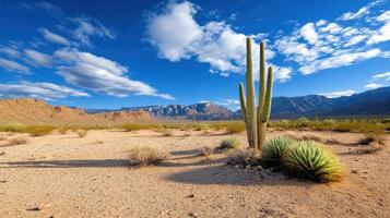 Saguaro cactus in the desert photo