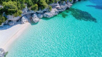 The beautiful turquoise waters of the island of sicily photo