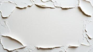 Blank wall art with textured edges on white background, perfect for design photo