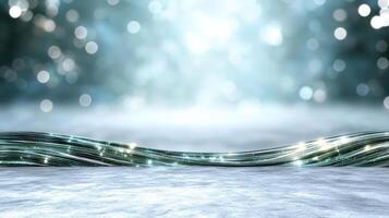 serene abstract background with blue and green tones, featuring soft bokeh effects photo