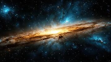 stunning cosmic landscape featuring galaxy with vibrant colors and stars photo