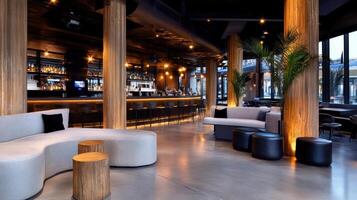 Cozy night club with intimate seating and stylish decor, perfect for relaxation photo