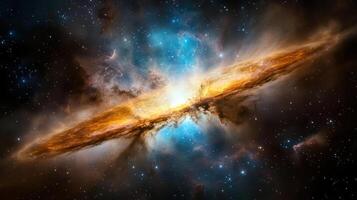 stunning galaxy with vibrant colors and swirling nebulae in space photo