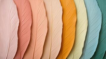 Colorful feather shaped designs in pastel shades create serene aesthetic photo