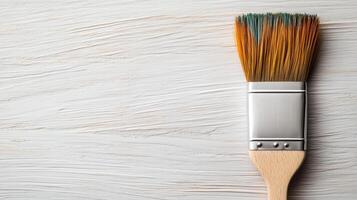 colorful paintbrush isolated on soft white background, perfect for art photo