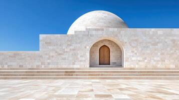stunning mosque dome with unique design against clear blue sky photo