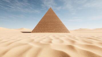 pyramid standing tall amidst vast desert landscape with soft sand photo