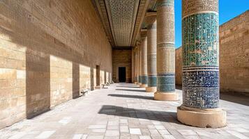 temple with colorful mosaics and intricate patterns, showcasing ancient architecture photo