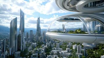 Futuristic city with futuristic buildings and a futuristic city photo