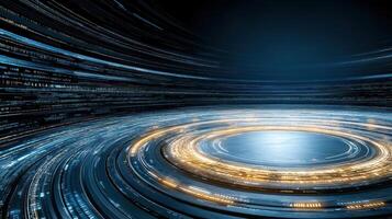 A futuristic abstract image of a circular structure photo