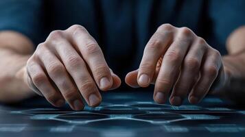 Hands on a computer keyboard photo