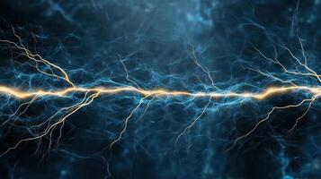 Electric blue lightning bolts create dynamic energy display photo