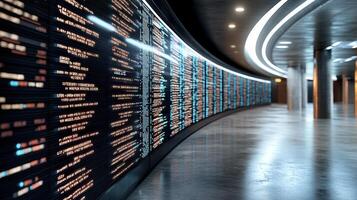 digital display showing cryptocurrency exchange rates in modern space photo