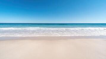 A beach with waves and blue sky photo