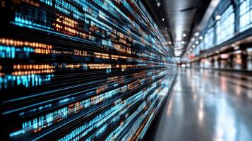 A long hallway with many different types of data photo