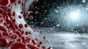 Red blood cells are flowing through a tunnel photo