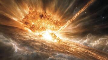 An artist's rendering of a large explosion in space photo