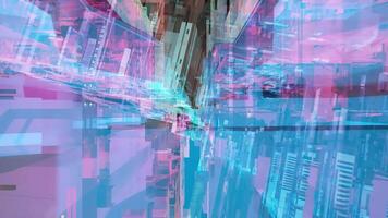 Blue Purple Technology Blocks Background 3D Rendering video
