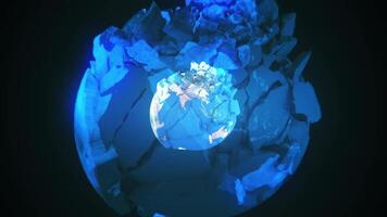 Earth Globe Pieces 3D Rendering video