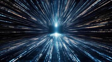 A dark tunnel with light coming out of it photo
