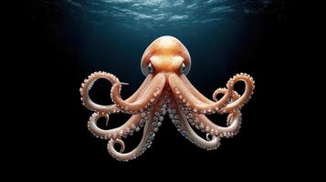 giant squid gracefully emerges from shadows, showcasing its tentacles photo