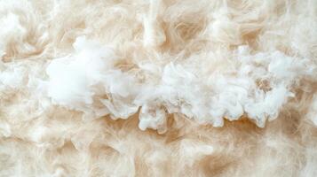 Swirling white smoke on soft beige background creates dreamy atmosphere photo