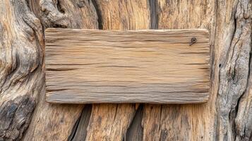 Wooden sign on the wall photo