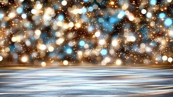 Vibrant abstract bokeh background with dynamic light trails and reflections photo