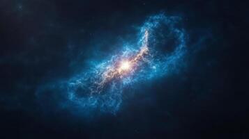 stunning cosmic nebula with vibrant blue and orange hues, showcasing stellar formation photo