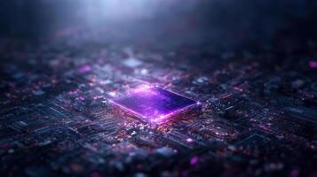 futuristic digital health hub with AI driven technology and vibrant colors photo